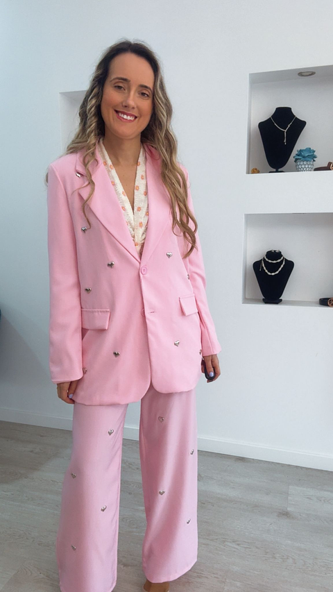 Fato com detalhe de corações prateados - TU