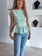 Blusa com folho e flores estampadas - Vorschaubild 2
