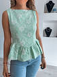 Blusa com folho e flores estampadas - Vorschaubild 3