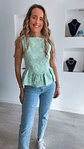 Blusa com folho e flores estampadas - Thumbnail 1
