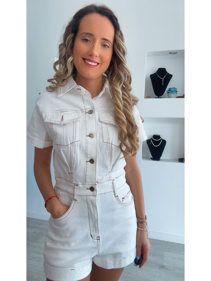 Macacão de calção em ganga 7