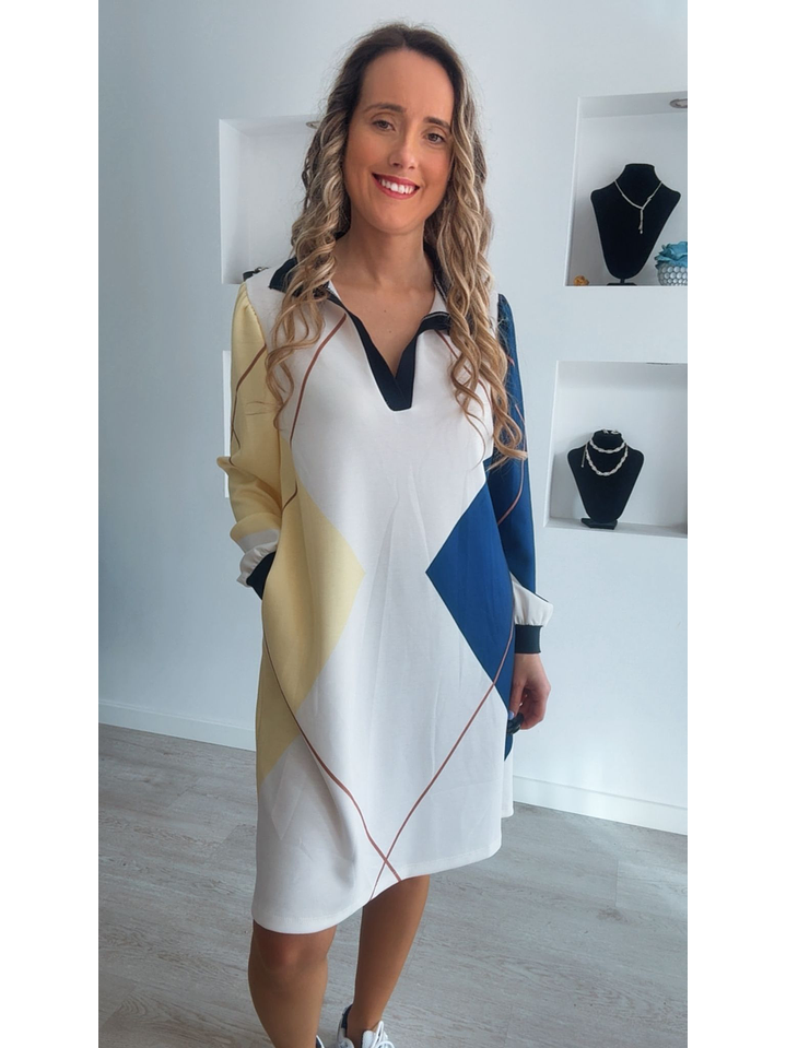 Vestido losangos com bolsos - TU 4