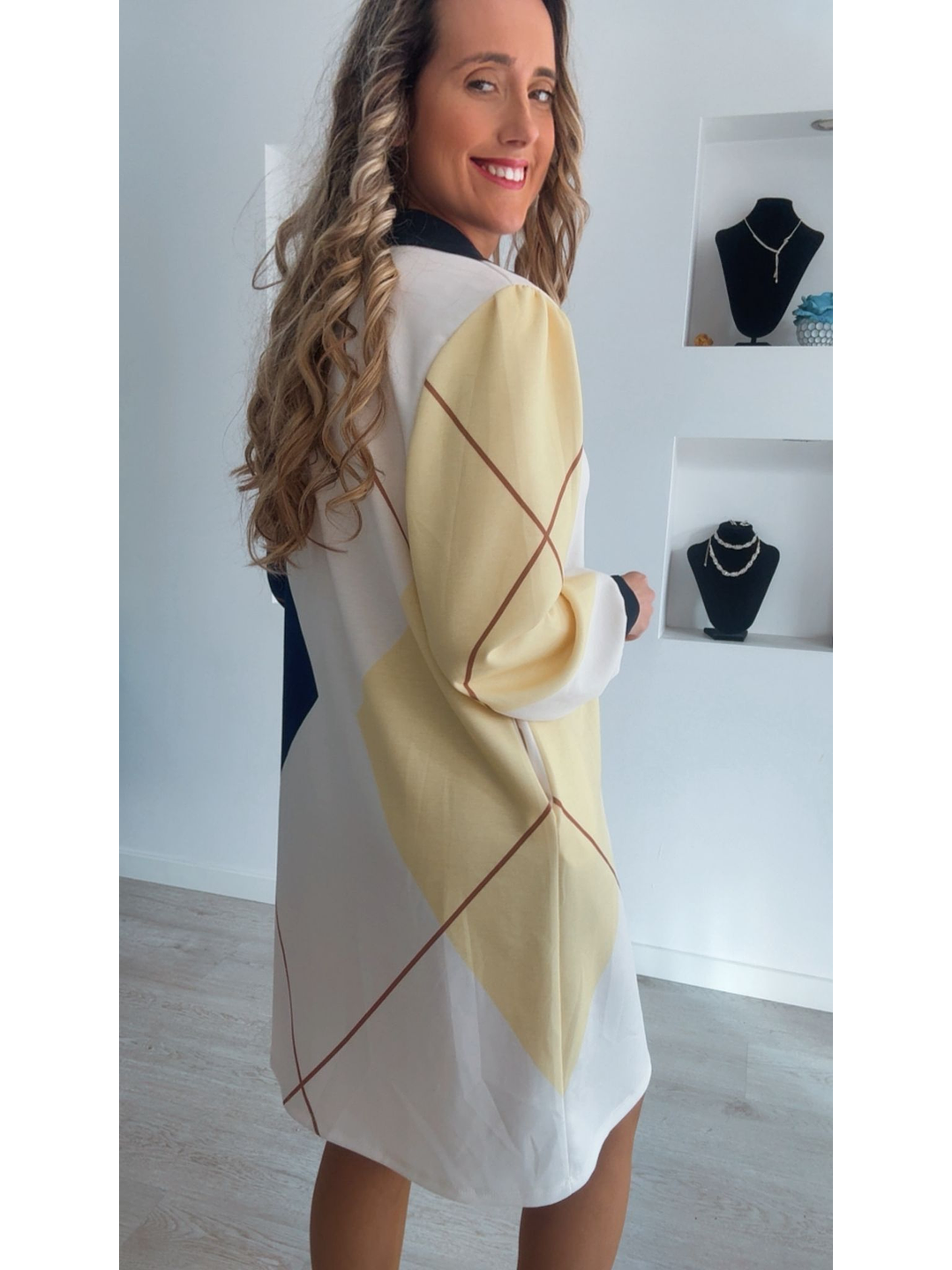 Vestido losangos com bolsos - TU 5