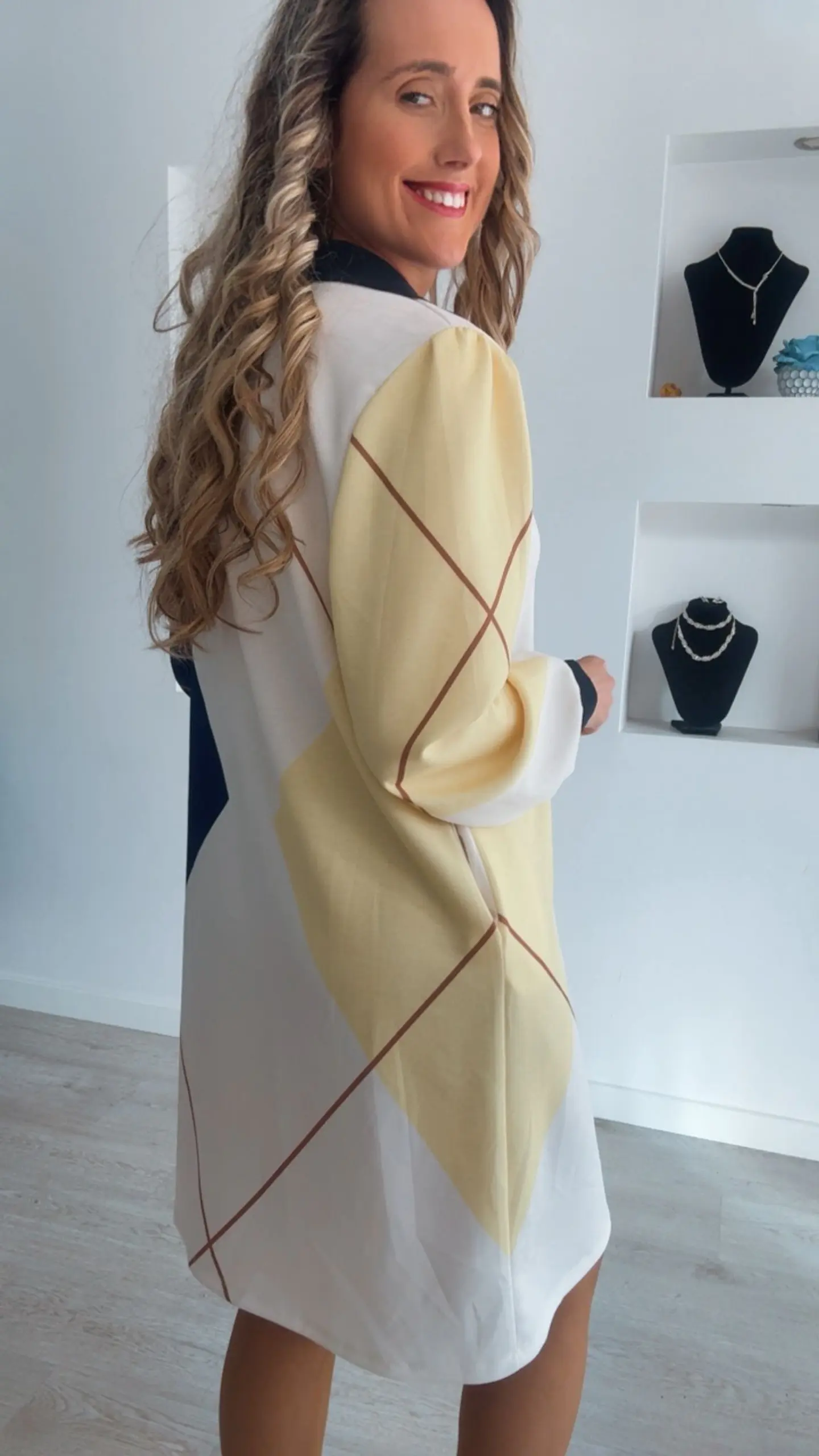 Vestido losangos com bolsos - TU 5