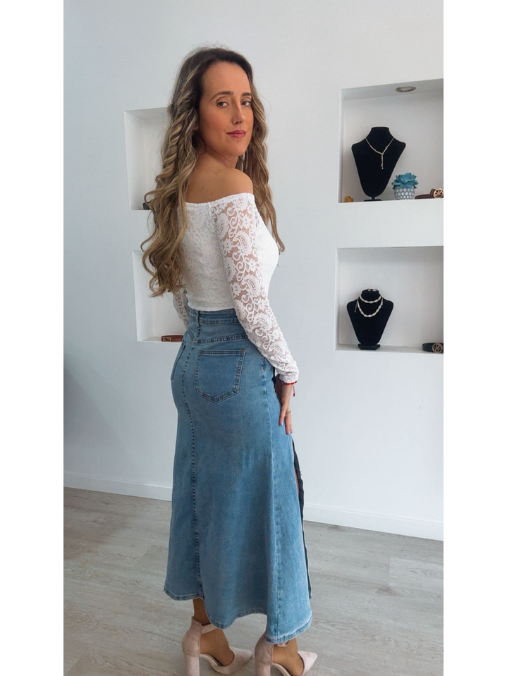 Saia de ganga com duas rachas 2