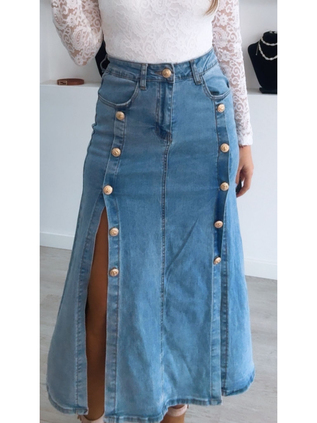 Saia de ganga com duas rachas 3