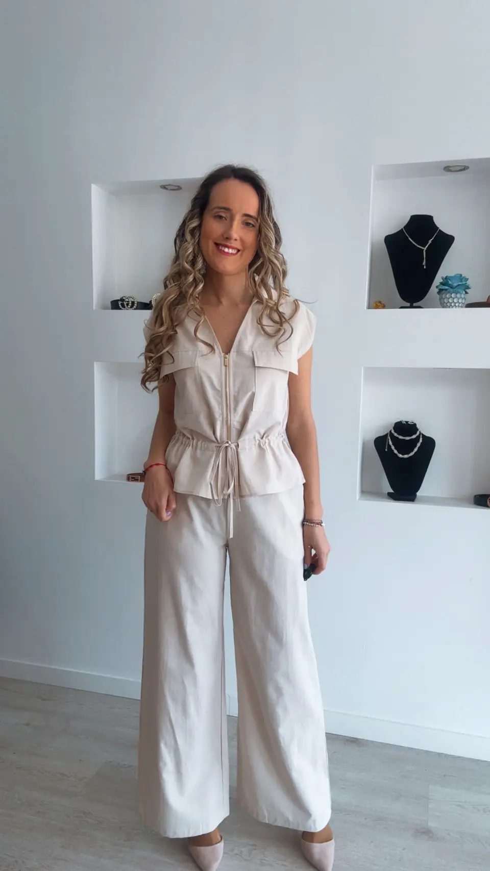 Conjunto em linho ajustável na cinta 6