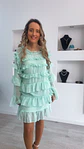 Vestido com folhos de manga comprida - Thumbnail 5