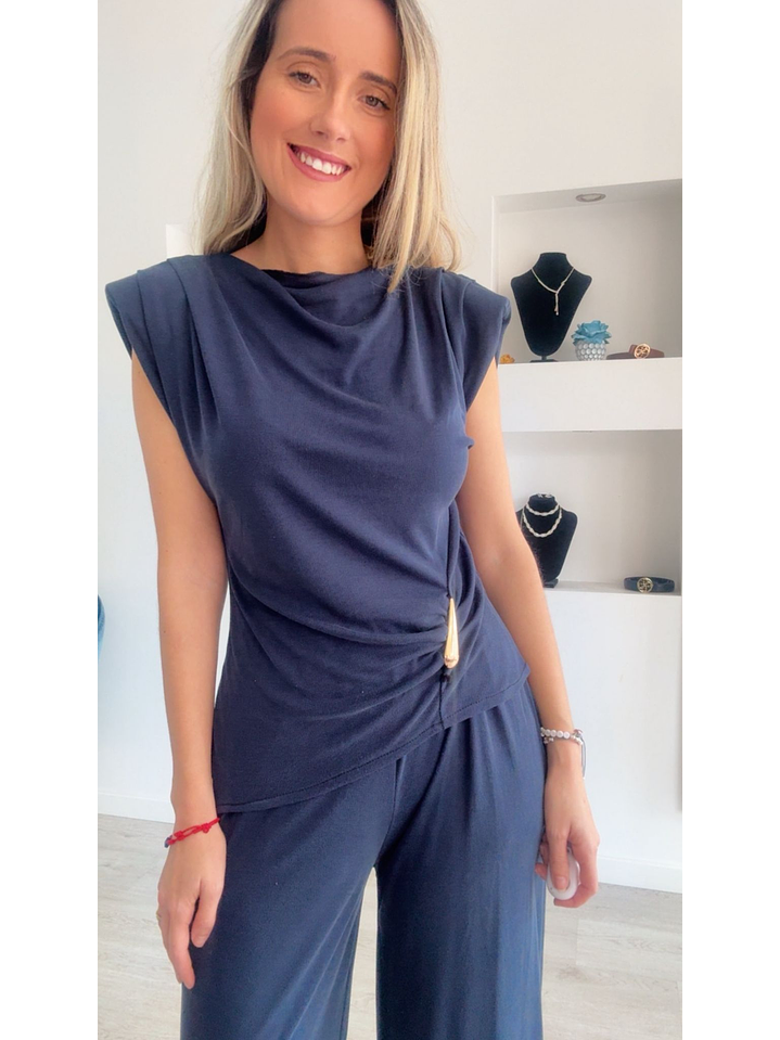 Conjunto calça e túnica com ombreiras 7