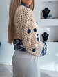 Casaco em crochet com detalhes em azul - TU - thumbnail 2