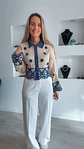 Casaco em crochet com detalhes em azul - TU - vignette 3