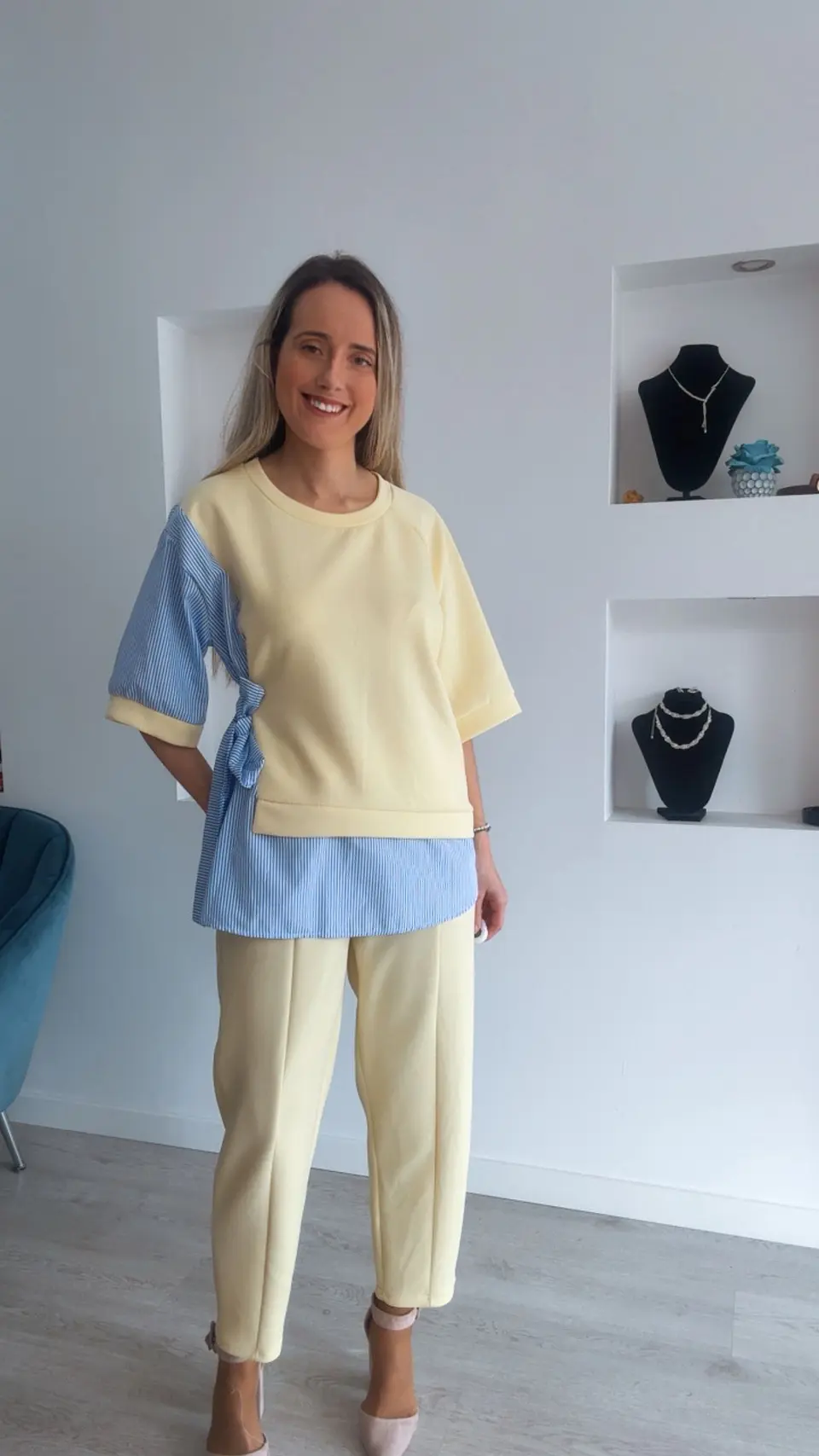 Conjunto calça e blusa com detalhes em camisa - TU 7