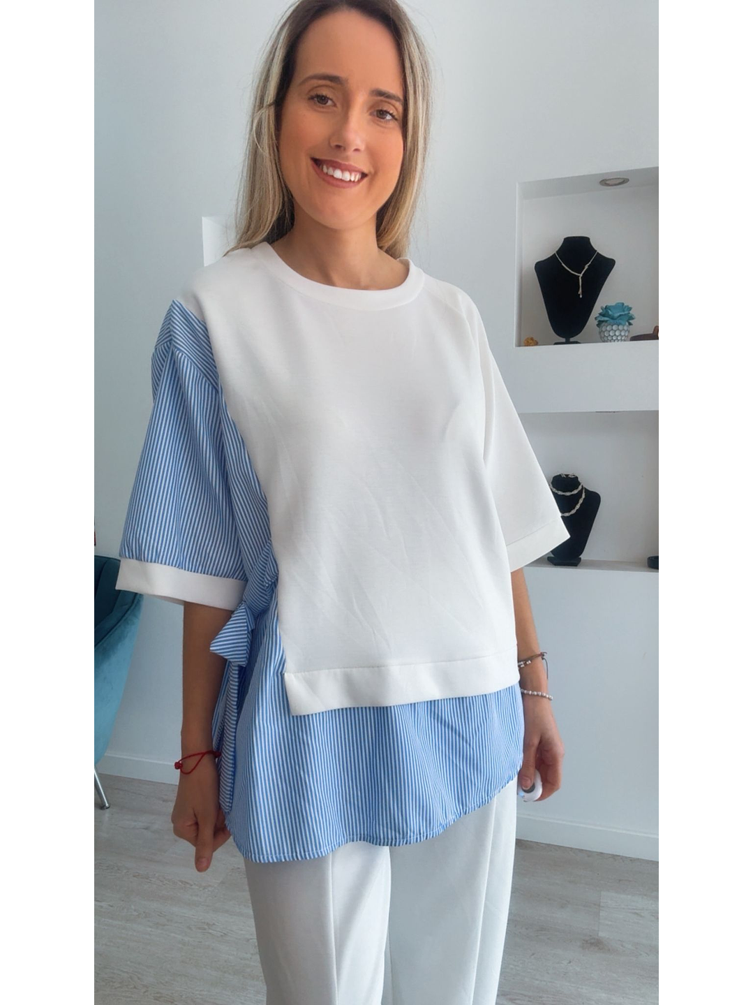 Conjunto calça e blusa com detalhes em camisa - TU 5