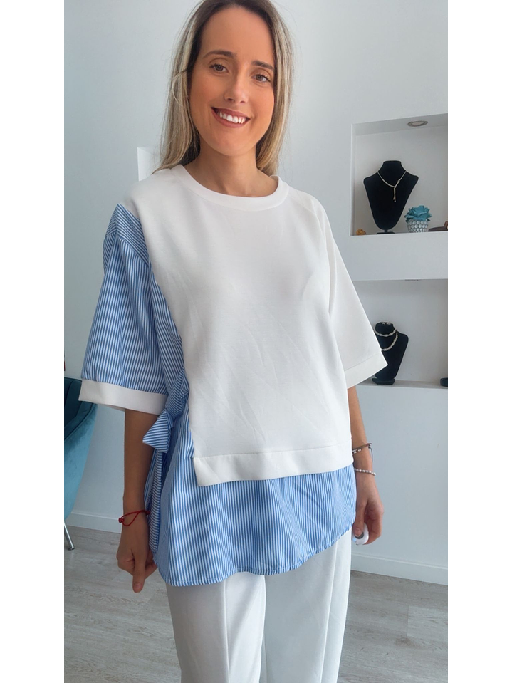 Conjunto calça e blusa com detalhes em camisa - TU 5