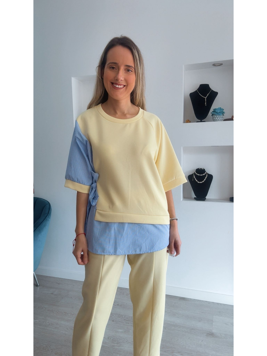 Conjunto calça e blusa com detalhes em camisa - TU 4