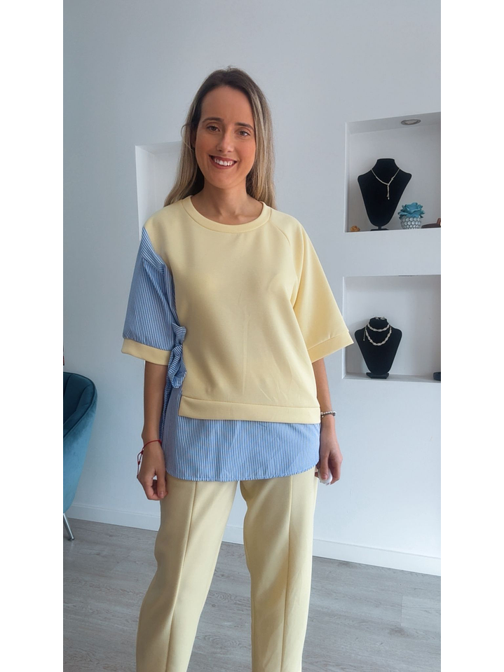 Conjunto calça e blusa com detalhes em camisa - TU 4