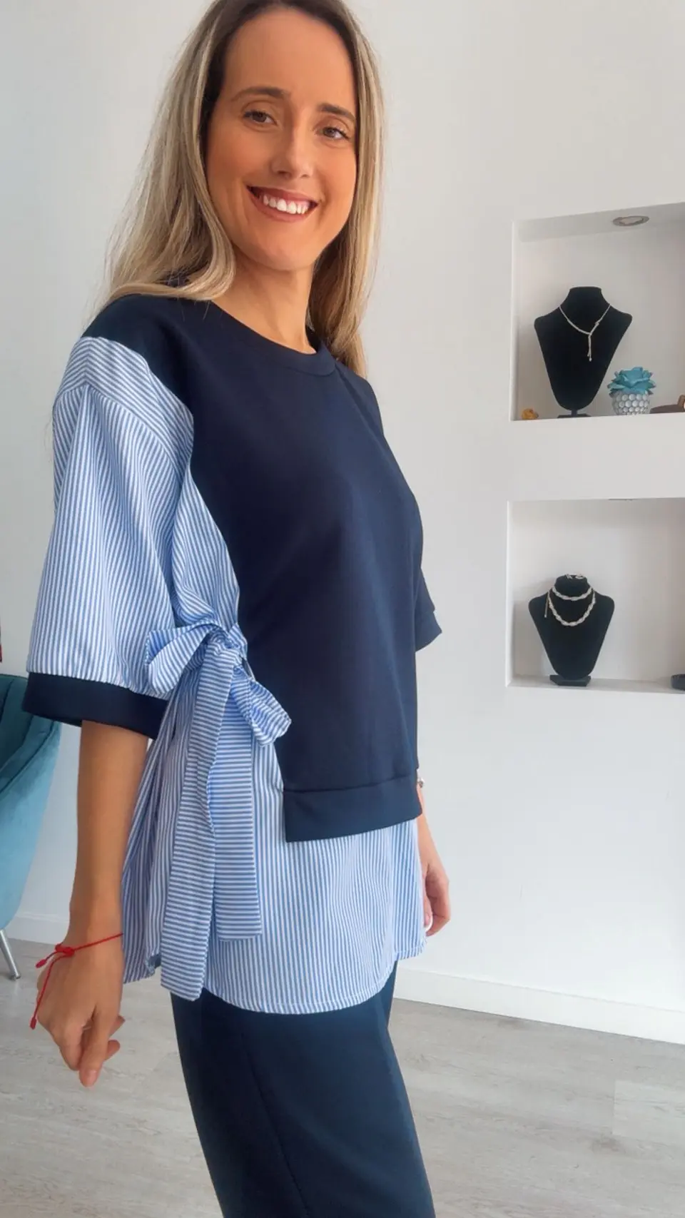Conjunto calça e blusa com detalhes em camisa - TU 12