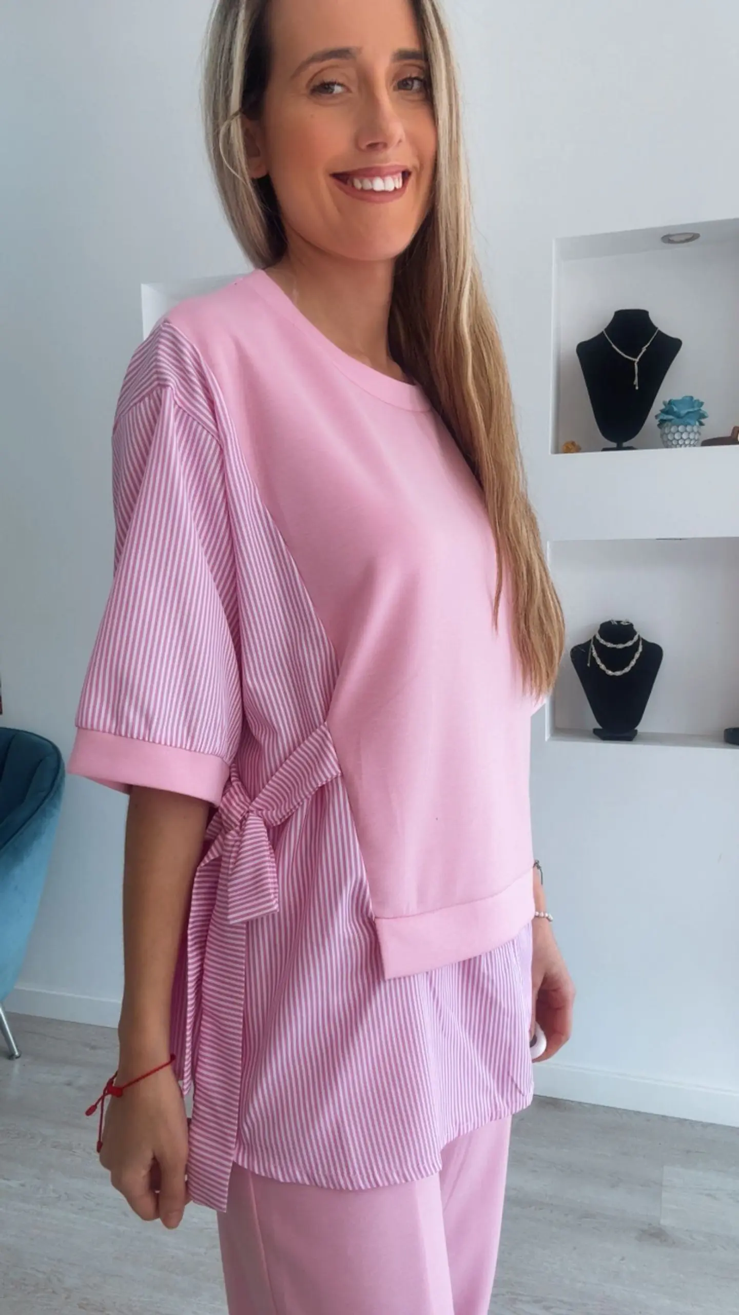 Conjunto calça e blusa com detalhes em camisa - TU 5