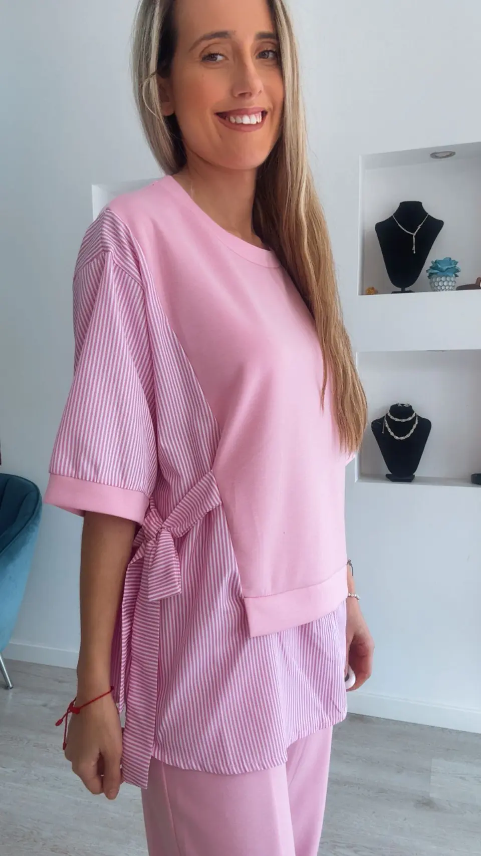 Conjunto calça e blusa com detalhes em camisa - TU 5
