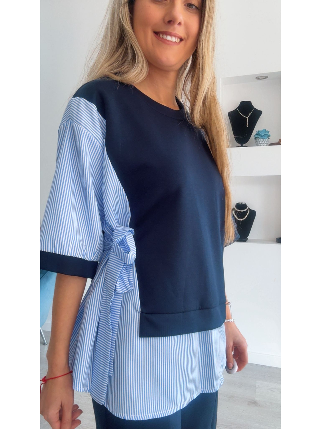 Conjunto calça e blusa com detalhes em camisa - TU 13