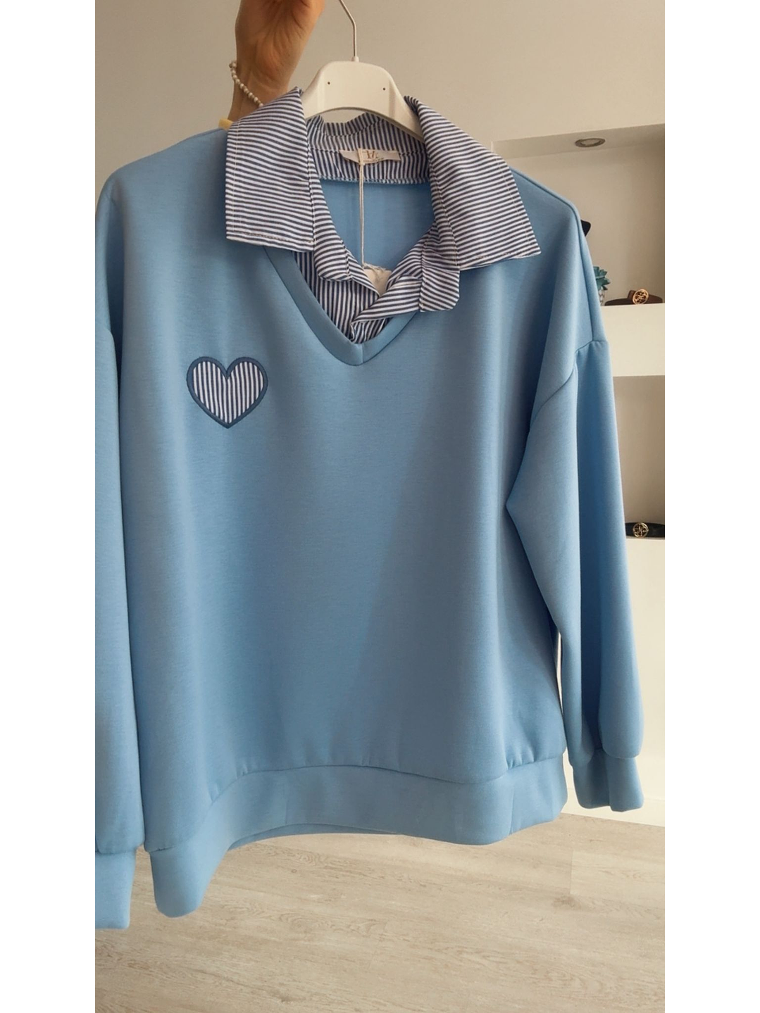 Camisola com camisa incluída e coração - TU 4