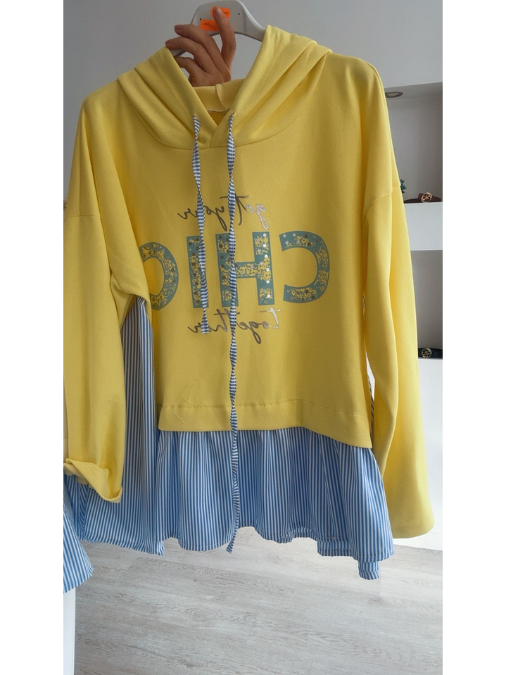 Camisola com capuz e camisa incluída - TU 4