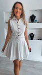 Vestido em ganga com pregas - vignette 4