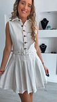Vestido em ganga com pregas - vignette 7