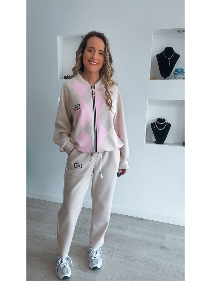 Fato de treino de casaco com losangos - TU 5