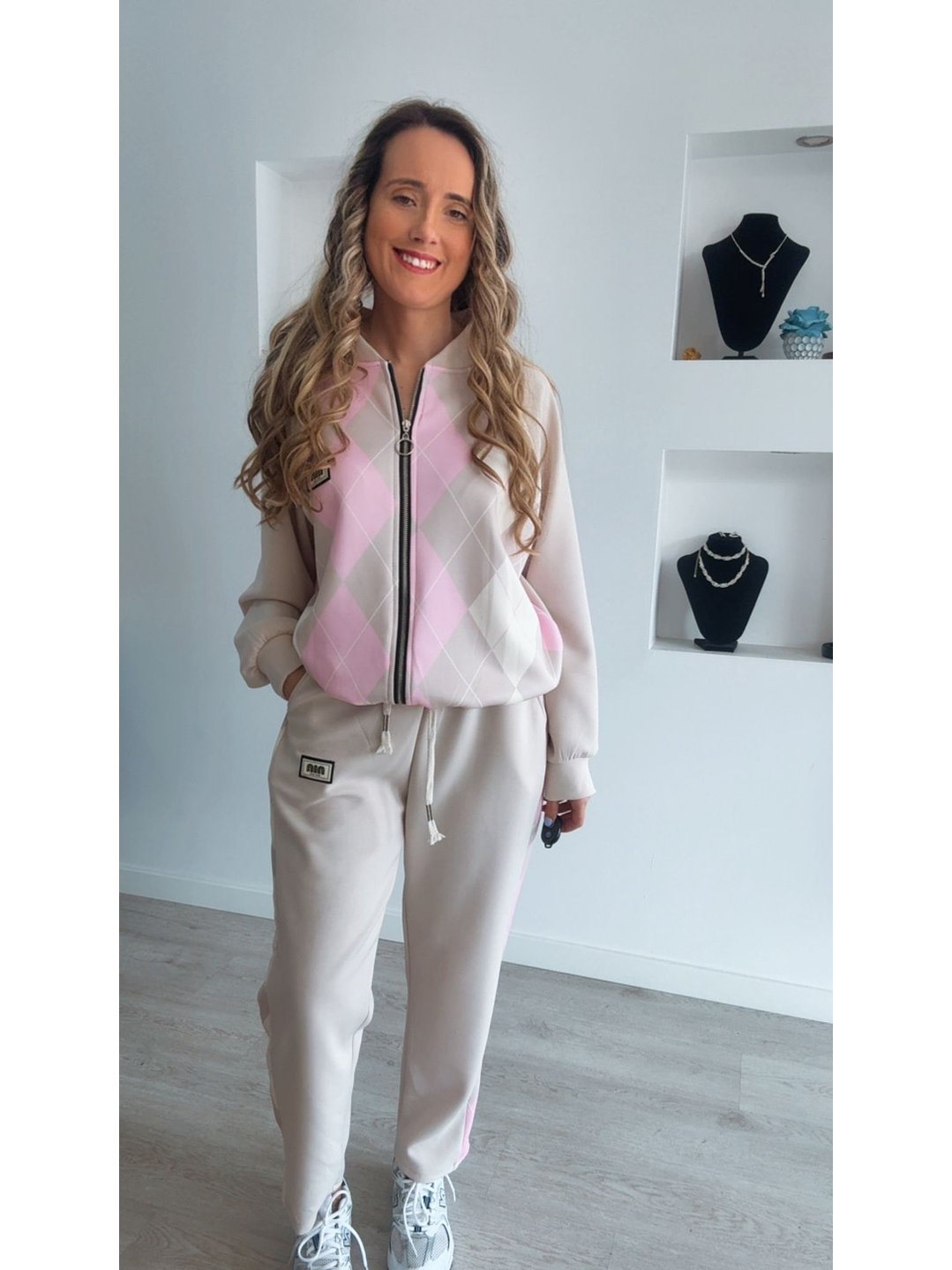 Fato de treino de casaco com losangos - TU 1