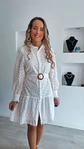 Vestido bordado inglês com cinto - Thumbnail 3