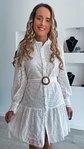 Vestido bordado inglês com cinto - Thumbnail 4