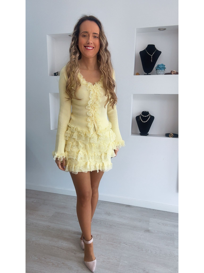 Conjunto saia e blusa com folhos   6