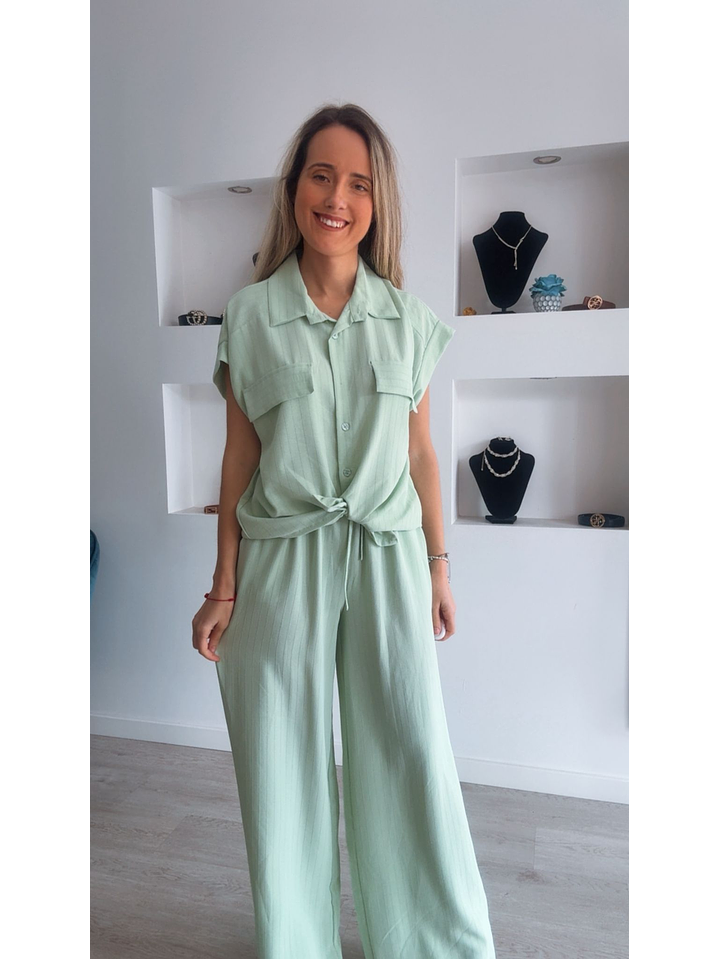 Conjunto calça e camisa com detalhe de nó - TU 13