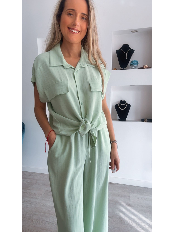 Conjunto calça e camisa com detalhe de nó - TU 15