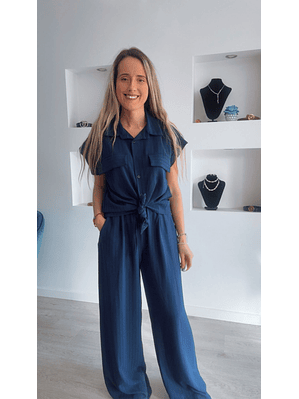 Conjunto calça e camisa com detalhe de nó - TU