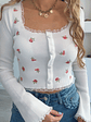 Top de manga comprida com flores - Thumbnail 5