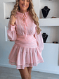 Vestido rosa com folhos e detalhe na cinta - thumbnail 6