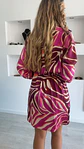 Vestido acetinado em tons de rosa forte - Thumbnail 2