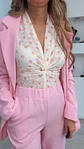 Body com nó e detalhe de flores - Vorschaubild 2