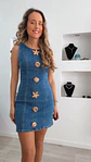 Vestido curto de ganga com detalhes em dourado - Vorschaubild 5