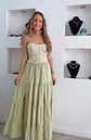 Vestido em linho com racha e conchas na cinta - Thumbnail 1