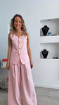 Conjunto colete e calça com detalhe de botões em forma de concha - vignette 1