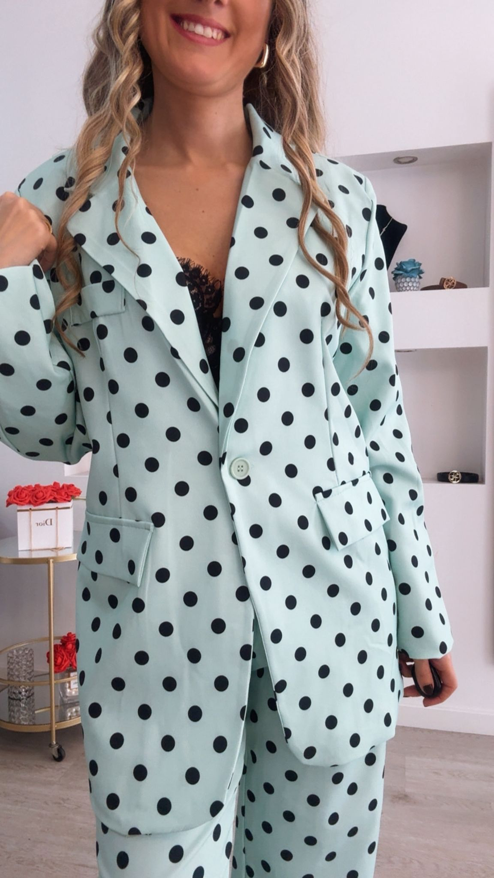 Fato de blazer e calça com bolinhas - TU 13