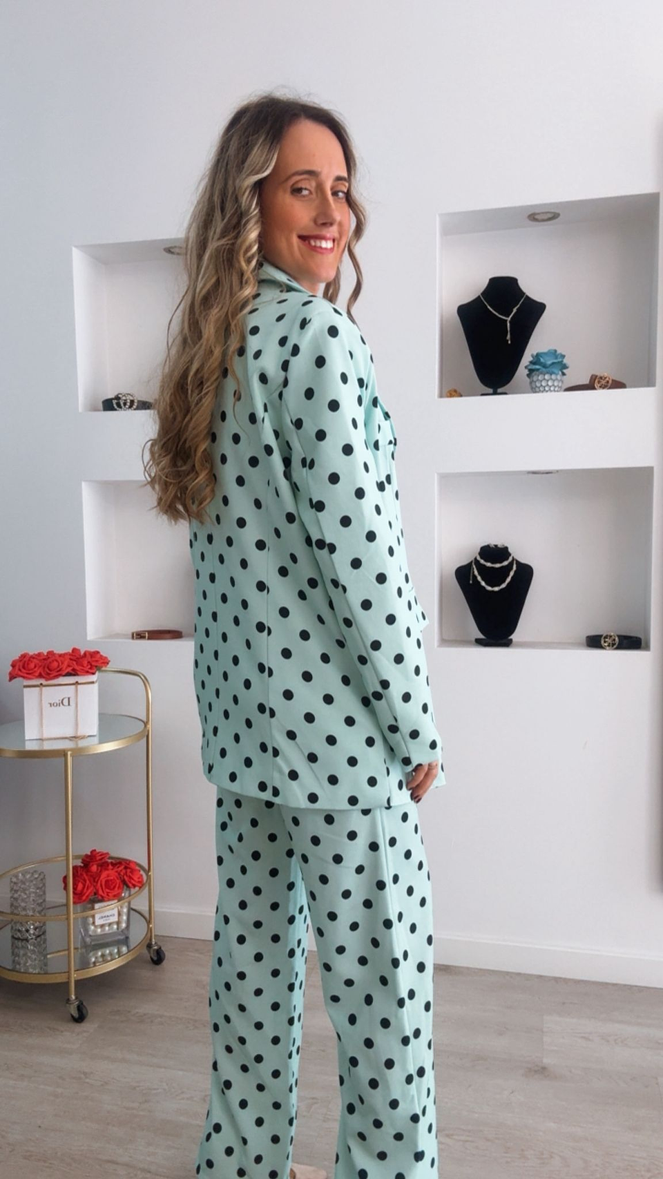 Fato de blazer e calça com bolinhas - TU 12