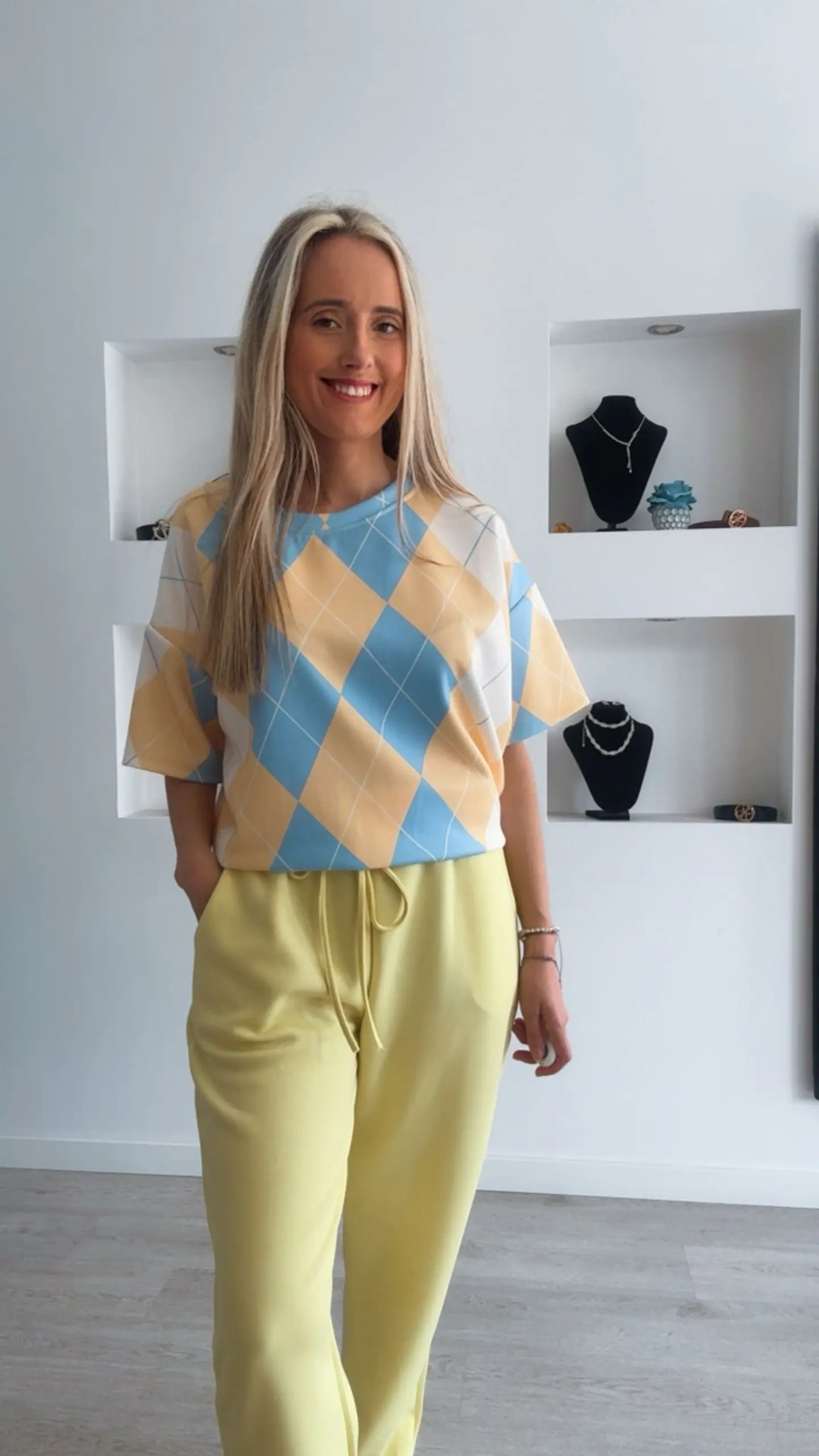 Fato de treino com losangos de manga curta - TU 10