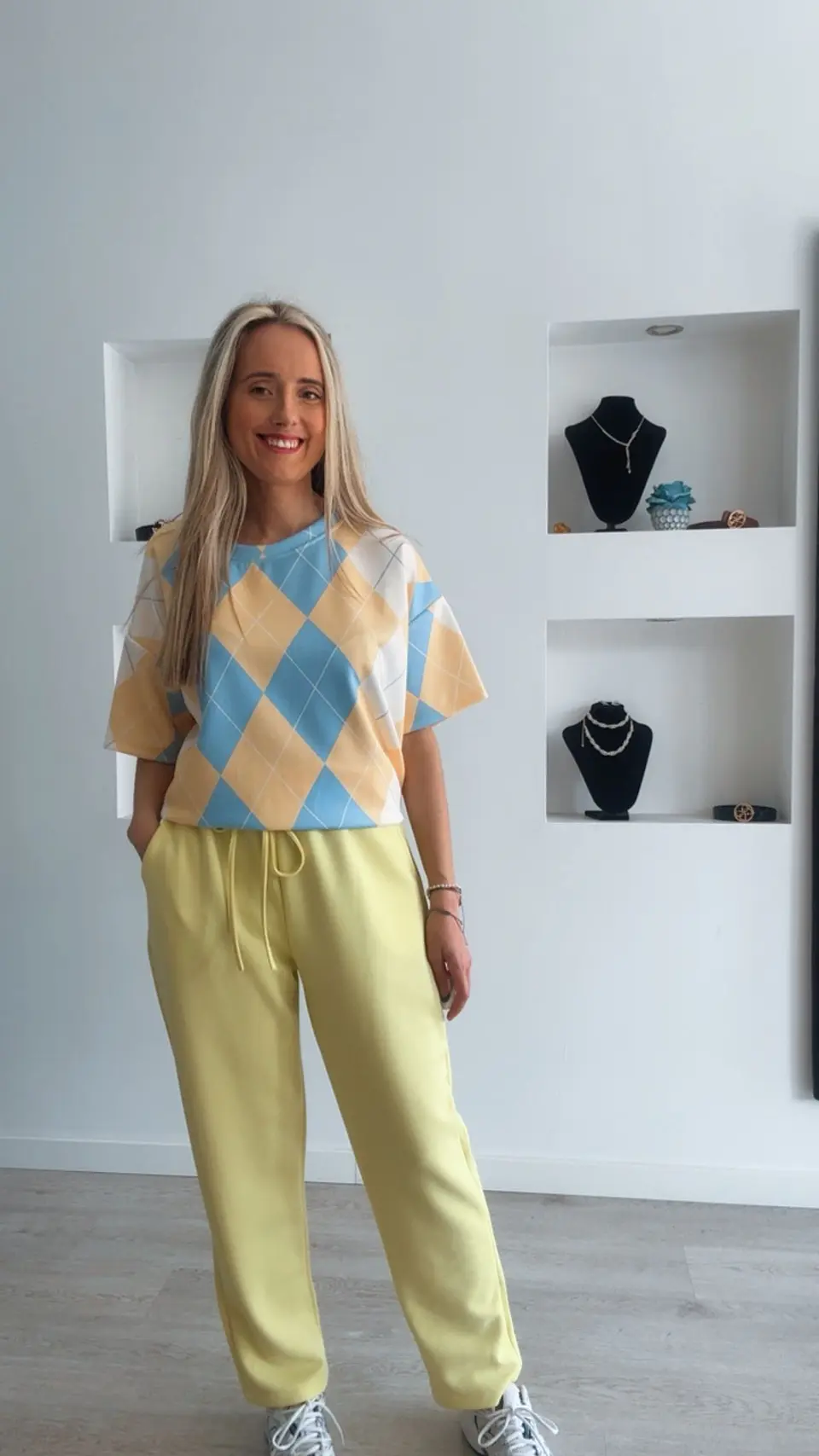 Fato de treino com losangos de manga curta - TU 9