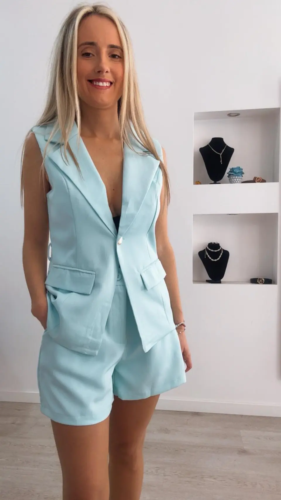 Conjunto de calção e colete com cinto 14