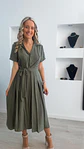 Vestido comprido de manga curta com cinto - TU - thumbnail 10