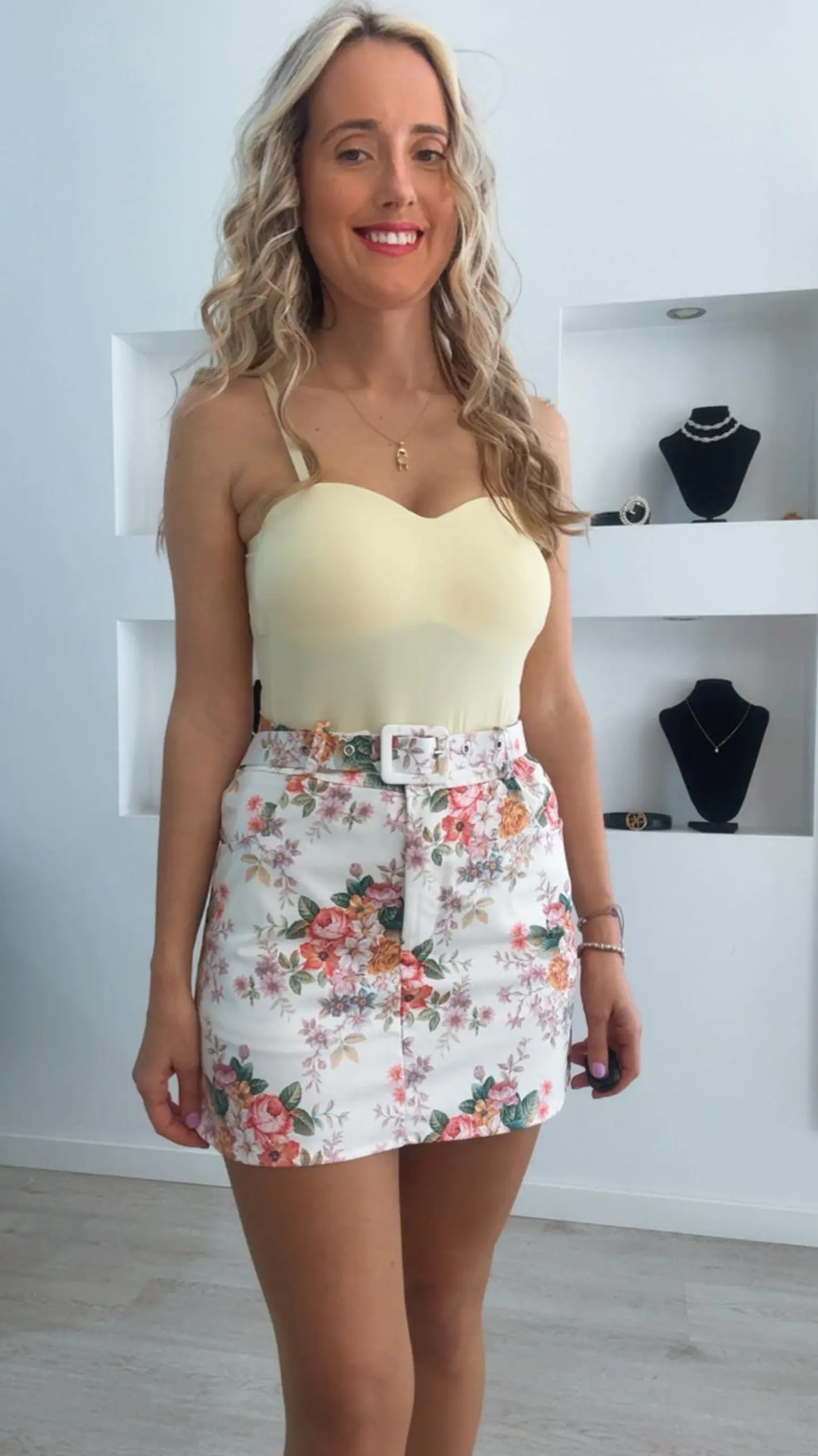 Saia‑calção estampada com cinto - TU 3